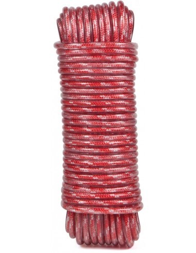 Cordón ROMBULL PES Plastificado 3mm 15 metros Rojo