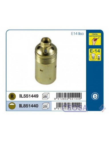 Portalamparas Metal E14 Liso Lat. (851440)